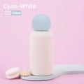 Minimalist 350ml stainless steel insulated water bottle in matte ivory white finish - Ivory White Body with Cyan White Ball Lid