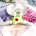 Grande pince à cheveux vert clair translucide avec motif avocat pour chignon - Style Ruban Motif Avocat / Ruban Avocat