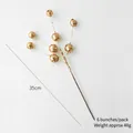 35cm gold glitter berry stems for Christmas tree decoration 6 bundles per pack - 35cm/48g / Bronze (6 Bundles/Pack)