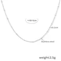 Collana minimalista a sfere in acciaio inossidabile argento con lunghezza 40+5cm - Catena Traversino con Sfere (P873) / 40+5cm Lunghezza 2mm Larghezza / Colore acciaio