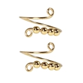 Detailoverzicht van twee gouden fidgetringen met vier draaiende kralen op wit decor - 2 Stuks/Set / Goud