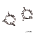 Silver stainless steel spring ring clasp for DIY jewelry making in 16mm size - Sailor Clasp 16mm Steel Color (1 pc/Pack)