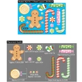 Christmas window decals set featuring gingerbread man and candy cane static stickers - BQ159