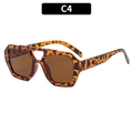 Classic double-bridge aviator sunglasses with leopard print frames and brown lenses C4 - Leopard Frame / Tea Lens