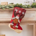 Christmas stocking gift bag with 3D reindeer doll and snowflake pattern decor - Snowflake Plaid Reindeer Stocking