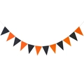 Orange and black triangle bunting banner for Halloween party atmosphere decoration - Halloween Black and Orange Triangle / Black/Orange