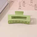 Matte light green rectangle claw clip for women, 10.5cm minimalist hair accessory hair catch - #5 Frosted Mustard Green - 10.5cm / Bulk (No Packaging)