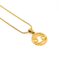 Collar de signo Cáncer en acero de titanio dorado con cadena de serpiente elegante - Cáncer