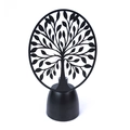 Black metal tree of life silhouette desk lamp with warm LED light and USB charging - Black - Tree of Life