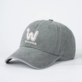 Gorra de béisbol de algodón gris lavado con bordado iW NEWDESIGN 3D y ajustable - Talla única / Gris