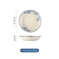 Keramischer Speiseteller 7 Zoll mit blauem Blumenmuster und 17,5 cm Durchmesser - 7 Zoll Speiseteller (Jialan)