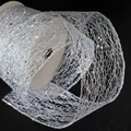 Ruban argenté scintillant en maille pour sapin de Noël et emballage de cadeaux - Paillettes en Maille Argentée 6.3CM Longueur 9m