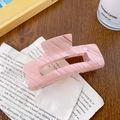 Pink marble pattern rectangular resin claw clip on a vintage wooden desk background - 10.5cm / Candy Pink
