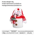 Charmanter Schneemann-Weihnachtsdose aus Strickstoff mit roter Sternenmütze für Geschenke - Schneemann Stil