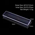 Transparent acrylic storage box 24x5.5x3.5cm rectangular case for stationery and jewelry - Acrylic Lid & Base Long Box