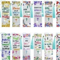 Set di 12 segnalibri diamond painting con nappe blu e versetti biblici motivazionali - SQ-49 (Scrittura Religiosa/Croce Set di 12)