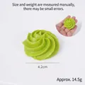 Green spiral cookie keychain model, 4.2cm diameter and 14.5g weight, realistic food prop - Matcha Green Spiral Flower Cookie - No Ring