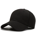 Classic black baseball cap with structured crown and curved brim in textured fabric - Elastic 57-58cm / Black