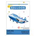 Blue passenger plane aluminum foil balloon for party decoration, size 81x45cm - Blue Passenger Plane