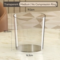Medium size transparent cylindrical waste bin made of high-quality clear plastic - Medium/No Press Ring / Transparent Clear