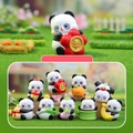 Cute panda blind box figurine set with 8 standard styles and 1 hidden variant - -335 Vitality Bear Box 8 / Full Box Set