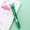 Green Christmas 10-color ballpoint pen with reindeer antler and festive tree patterns - Green Stem Christmas Tree / Green