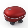 Massaggiatore elettrico portatile per testa rosso con quattro testine in silicone - Rosso