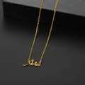 Minimalist gold Aries zodiac letter pendant necklace on a premium black display - Aries Gold