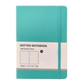 Cuaderno A5 verde menta de puntos con papel de 100 gsm, banda elástica y 160 páginas - Verde jaspe (Puntos)