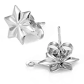 Orecchino a perno a stella in acciaio inox argento con anello per gioielli fai da te - 03 Argento (Stella)