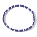 Bohemian Tila bead stretch bracelet in deep purple, white, and silver metallic tones - Purple White Silver Mix (TL-B24042610A)