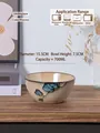 Ciotola per insalata giapponese in ceramica con fiori blu, capacità 700ml - Magnolia Blu