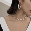 Pearl Flower Necklace Earring Set