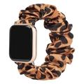 Ελαστικό λουράκι scrunchie με λεοπάρ σχέδιο και χρυσούς συνδέσμους για το Apple Watch - Λουράκι χωρίς Σύνδεσμο / Καφέ Λεοπάρ