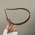 Slim tortoise shell acetate headband with non-slip teeth for women in vintage style - Glazed Multi-color