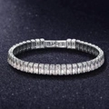 Elegant rectangle-cut AAA cubic zirconia tennis bracelet in silver-tone finish - Rectangular 2.5*5mm / Silver