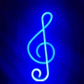 Blue LED neon sign in treble clef music note shape for bedroom wall decoration - 1-2W / Music Note Blue