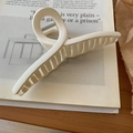 Elegant cream white matte claw clip for hair on a minimalist vintage magazine background - Matte Cream-13cm