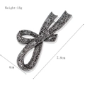 Retro bow brooch in gun-black alloy with dark rhinestones, 7.8cm length variant - Retro Hollow Bowknot (xz4147)