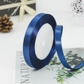 1cm dark blue satin ribbon roll for gift wrapping and wedding DIY decorations - 38# Dark Blue