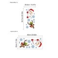 Detail view of Santa Claus and reindeer wall stickers with layout and finished sizes - Santa Claus & Reindeer-YA290 / 30x60cm (No Bag)