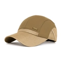 Berretto da baseball in mesh kaki traspirante con logo in metallo e inserti di design - Cachi