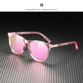 Polarized sunglasses in transparent pink C6 frame with mirrored pink lenses and sporty temples - Transparent Pink / Mirrored Pink Lens