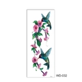 Waterproof full arm temporary tattoo featuring pink morning glory and hummingbirds WD-032 - WD-032/Watercolor Hummingbird Morning Glory