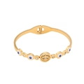 Gold snake bracelet featuring a blue evil eye charm and sparkling white cubic zirconia - Center Big Eye Style (5#)
