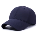 Classic navy blue baseball cap in premium synthetic fabric with curved brim and 6-panel design - Adjustable / Navy Blue