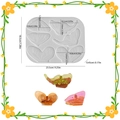 Silicone butterfly wing molds for resin hair clips with finished samples and dimensions - 6-Cavity Butterfly Hair Clip / Translucent White