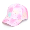 Kids pink baseball cap featuring colorful star patterns and a breathable sun visor design - 52-54cm / 7# Snowflake Stars