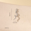 Détail du pendentif serpent argenté serti de zircone avec mesures de taille - Style Serpent Écailles Réalistes (MYYX00691) / Or blanc