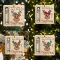Custom wooden Christmas money holder ornaments with personalized names and reindeer design - 4-Piece Set 1